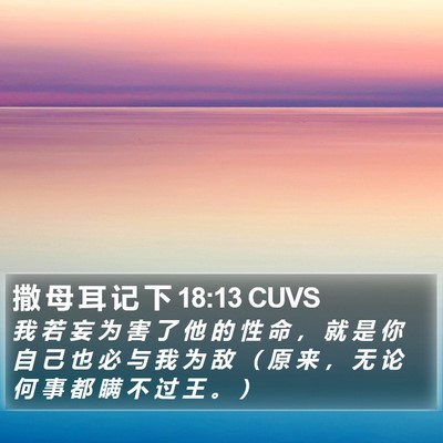 撒 母 耳 记 下 18:13 CUVS Bible Verse Image