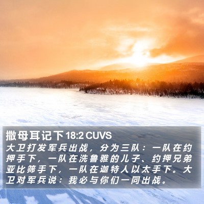 撒 母 耳 记 下 18:2 CUVS Bible Verse Image