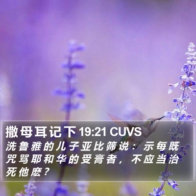 撒 母 耳 记 下 19:21 CUVS Bible Verse Image