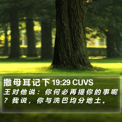 撒 母 耳 记 下 19:29 CUVS Bible Verse Image