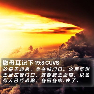 撒 母 耳 记 下 19:8 CUVS Bible Verse Image