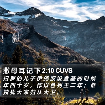 撒 母 耳 记 下 2:10 CUVS Bible Verse Image