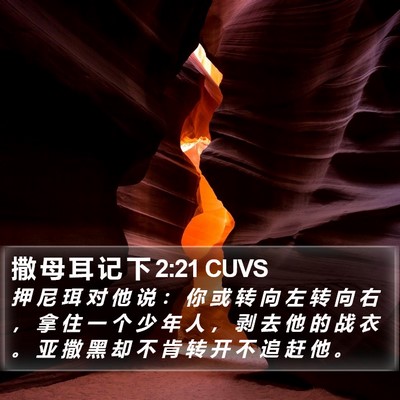 撒 母 耳 记 下 2:21 CUVS Bible Verse Image