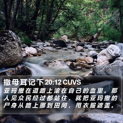 撒 母 耳 记 下 20:12 CUVS Bible Verse Image