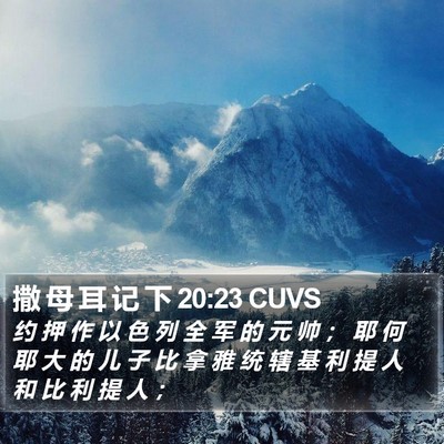 撒 母 耳 记 下 20:23 CUVS Bible Verse Image