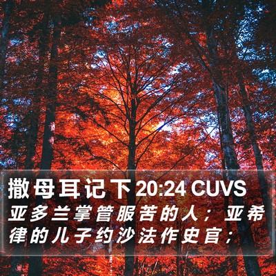 撒 母 耳 记 下 20:24 CUVS Bible Verse Image