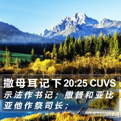 撒 母 耳 记 下 20:25 CUVS Bible Verse Image