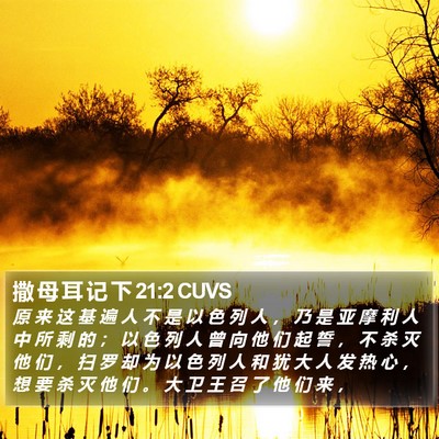 撒 母 耳 记 下 21:2 CUVS Bible Verse Image