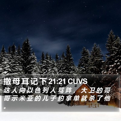 撒 母 耳 记 下 21:21 CUVS Bible Verse Image