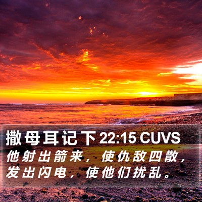 撒 母 耳 记 下 22:15 CUVS Bible Verse Image