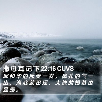 撒 母 耳 记 下 22:16 CUVS Bible Verse Image