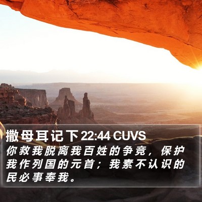 撒 母 耳 记 下 22:44 CUVS Bible Verse Image