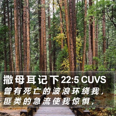撒 母 耳 记 下 22:5 CUVS Bible Verse Image