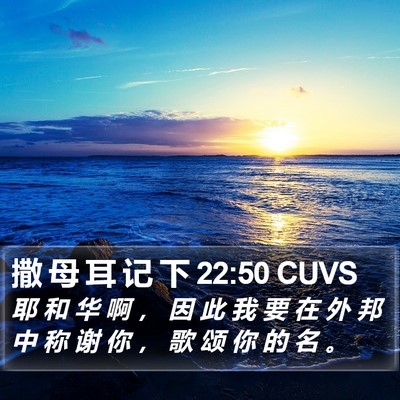撒 母 耳 记 下 22:50 CUVS Bible Verse Image