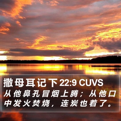 撒 母 耳 记 下 22:9 CUVS Bible Verse Image