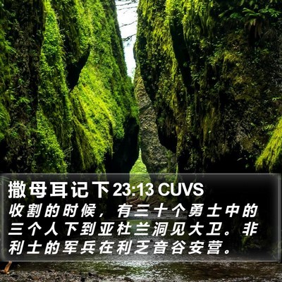 撒 母 耳 记 下 23:13 CUVS Bible Verse Image