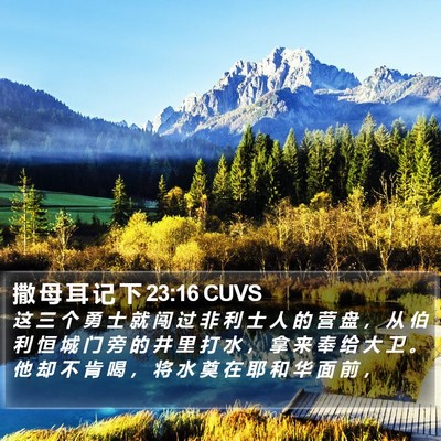 撒 母 耳 记 下 23:16 CUVS Bible Verse Image