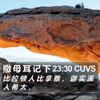 撒 母 耳 记 下 23:30 CUVS Bible Verse Image