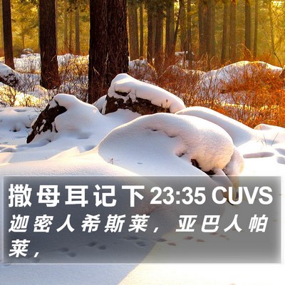 撒 母 耳 记 下 23:35 CUVS Bible Verse Image