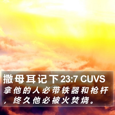 撒 母 耳 记 下 23:7 CUVS Bible Verse Image