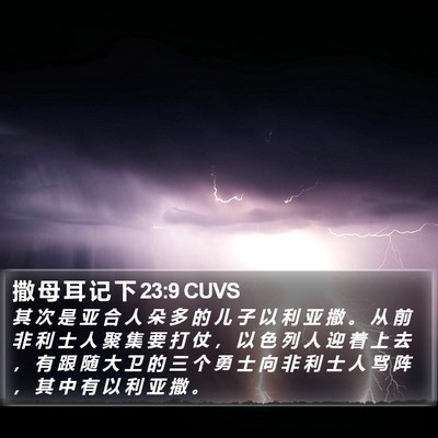 撒 母 耳 记 下 23:9 CUVS Bible Verse Image