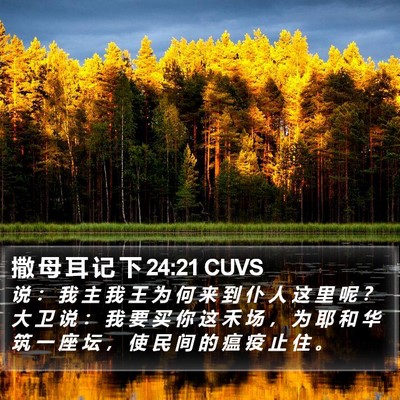 撒 母 耳 记 下 24:21 CUVS Bible Verse Image