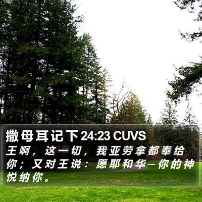 撒 母 耳 记 下 24:23 CUVS Bible Verse Image