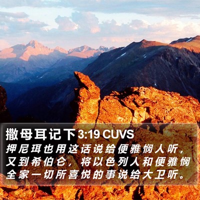撒 母 耳 记 下 3:19 CUVS Bible Verse Image