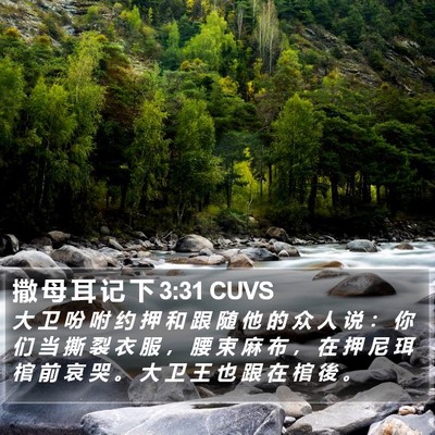 撒 母 耳 记 下 3:31 CUVS Bible Verse Image
