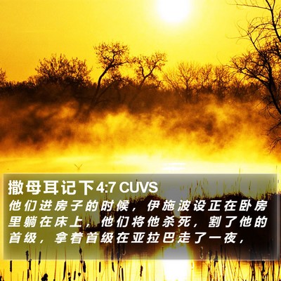 撒 母 耳 记 下 4:7 CUVS Bible Verse Image