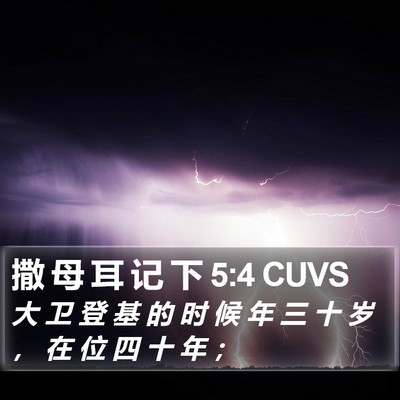 撒 母 耳 记 下 5:4 CUVS Bible Verse Image