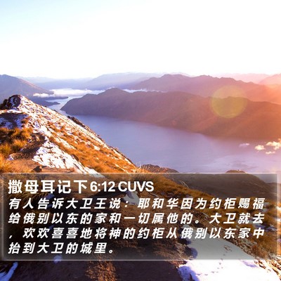 撒 母 耳 记 下 6:12 CUVS Bible Verse Image