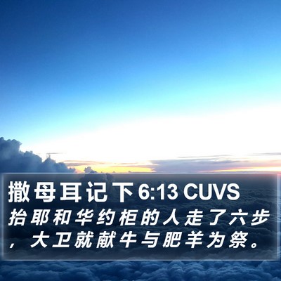 撒 母 耳 记 下 6:13 CUVS Bible Verse Image