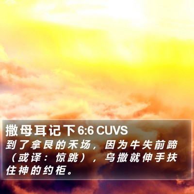 撒 母 耳 记 下 6:6 CUVS Bible Verse Image