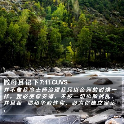 撒 母 耳 记 下 7:11 CUVS Bible Verse Image