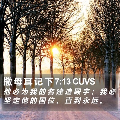 撒 母 耳 记 下 7:13 CUVS Bible Verse Image