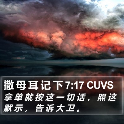 撒 母 耳 记 下 7:17 CUVS Bible Verse Image