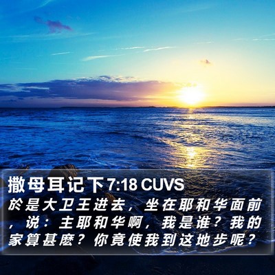 撒 母 耳 记 下 7:18 CUVS Bible Verse Image