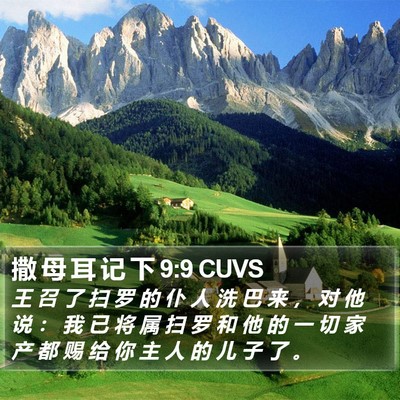 撒 母 耳 记 下 9:9 CUVS Bible Verse Image
