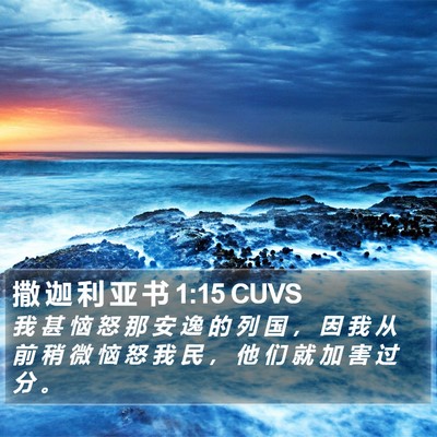 撒 迦 利 亚 书 1:15 CUVS Bible Verse Image