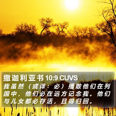 撒 迦 利 亚 书 10:9 CUVS Bible Verse Image