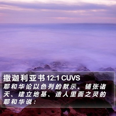 撒 迦 利 亚 书 12:1 CUVS Bible Verse Image