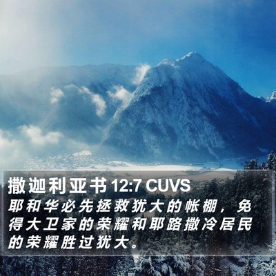 撒 迦 利 亚 书 12:7 CUVS Bible Verse Image
