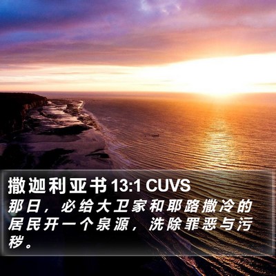 撒 迦 利 亚 书 13:1 CUVS Bible Verse Image