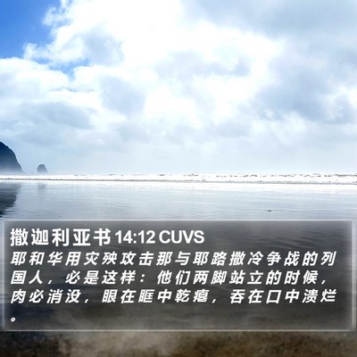 撒 迦 利 亚 书 14:12 CUVS Bible Verse Image