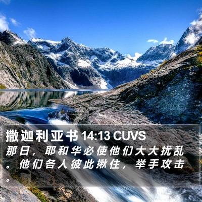 撒 迦 利 亚 书 14:13 CUVS Bible Verse Image