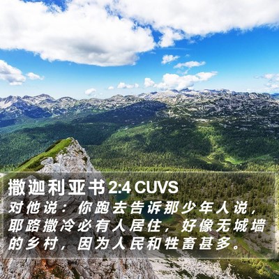撒 迦 利 亚 书 2:4 CUVS Bible Verse Image