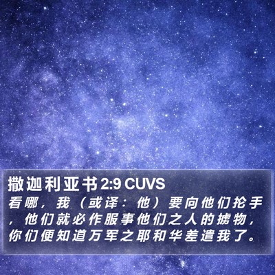 撒 迦 利 亚 书 2:9 CUVS Bible Verse Image