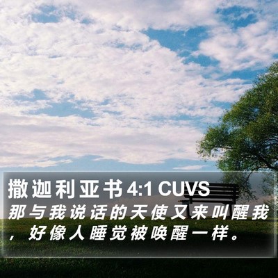 撒 迦 利 亚 书 4:1 CUVS Bible Verse Image