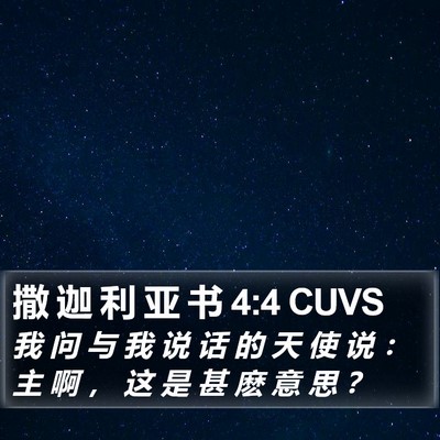 撒 迦 利 亚 书 4:4 CUVS Bible Verse Image